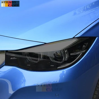 2 Gab., Auto Lukturu aizsargplēvi Kūpinātas Melnu Nokrāsu Wrap Caurspīdīga Vinila TPU Uzlīme BMW F34 3 Series GT 2013-2021