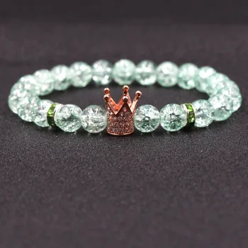 2019 Simple Green Crystal Sprāgstvielu Ziedu aproce Apaļas Pērles Elastīgas Aproces Mikro-Lapas Vainagu Modes Rotaslietas Dāvanu Sievietēm