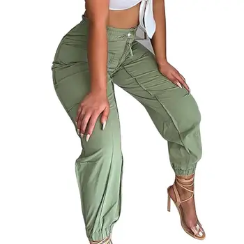 2022. Gadam, Modes Sieviešu Bikses Tīrtoņa Krāsu Plānas Shirring Elastīgs Viduklis Super Elpojošs Zīmuli Bikses Ikdienas Apģērbu Streetwear Bikses