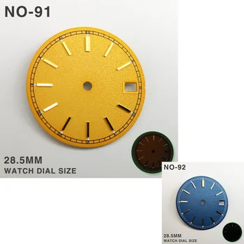 28.5 MM Bārs Smaile Skalu Conversion Kit NH35 Dial Gold Black Blue pulkstenim Der NH36/4R Kustības Datums-diena NR. Logo