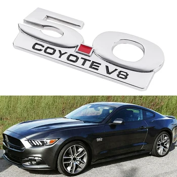 5.0 Coyote V8 Emblēma par 11-14 Ford Mustang F150 F250 F350 Chrome Pusē Ķermeņa Fender Emblēmas Decal Uzlīmes Žetons Plāksnītē