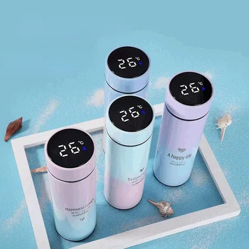 500ML Smart Termosi Ūdens Pudeles, Led Digitālā Temperatūras Displejs, Nerūsējošā Tērauda Kafijas Krūzes Siltuma Saprātīga Izolācijas Tases