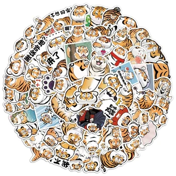 62PCS Gudrs, Funny Anime Tiger Dzīvnieku Grafiti Uzlīmes, Klēpjdators Ģitāra Bagāžas Birojs, Tālrunis Ūdensizturīgs Decal Uzlīmes, Mazulis, Rotaļu