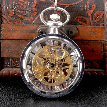 8933Silver riteņa pārsegu mehāniskās radošo lielas kabatas pulksteņu Radošo retro dāvanu izsmalcinātu vērtību
