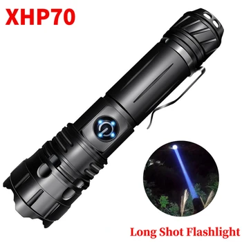 Augstas Jaudas Spēcīgu XHP70 LED Lukturīti USB Uzlādes 26650 Litija Baterija, Āra Teleskopiska Alumīnija Sakausējuma Tālummaiņas Kempings Laternas