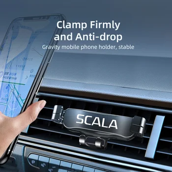 Auto Telefona Turētājs Skoda Scala Mobilā Tālruņa Turētāju Automašīnas Turētājs Tālrunis Stāvēt Nekustīgi Fiksēts Kronšteins Atbalsts Gravitācijas sensoru Rokturis