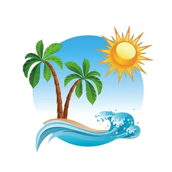 Auto Uzlīmes Personalizēts Radošo Uzlīmes Piejūras Saules Tropu Salas, Automašīnu Dekorēšana Ūdensizturīgs Sauļošanās PVC 15*15cm