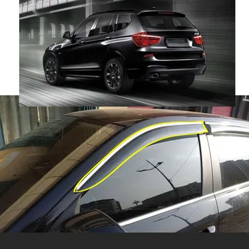 Auto Virsbūves Stils Uzlīmes, Plastmasas Logu Stikls Vēja Sejsegu Lietus/Saules Aizsargs Ventilācijas Attiecībā uz BMW X3 F25 2011 2012 2013 2014 2015 2016 2017