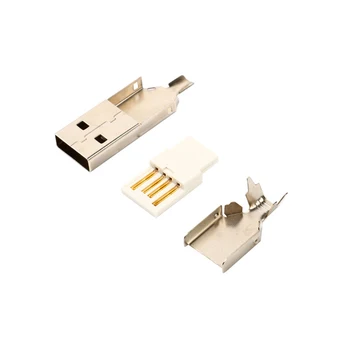 Bezmaksas piegāde 200PCS USB A male connector vadu vīriešu spraudni