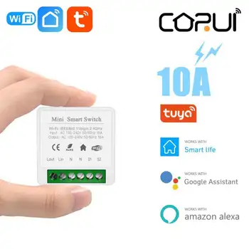 CoRui Tuya MiNi Wifi Smart Switch Taimeris Bezvadu Slēdži Smart Home Automation Saderīgu Alexa, Google Home Tuya Smart Home