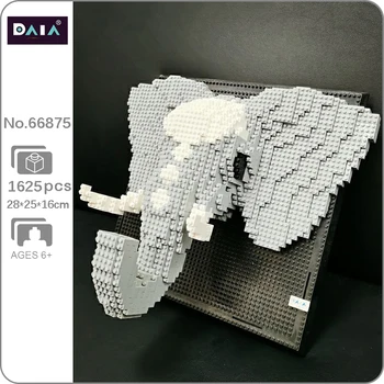 DAIA 66875 Zilonis Monster Dzīvnieku Galvas Sienas Glezna 3D Modelis DIY Mini Dimanta Bloki, Ķieģeļi Celtniecības Rotaļlieta Bērniem, kas nav Kaste