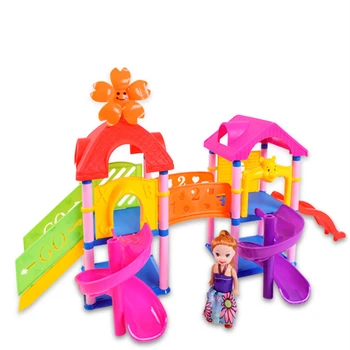 DIY Mini Slaidu Modeli Buliding Bloki, Rotaļlietas, Bērnu Bērni Apkopot Spēlēt Māja Rotaļu laukums, Rotaļlietas, Dāvanas bērniem Klasisks rotaļu