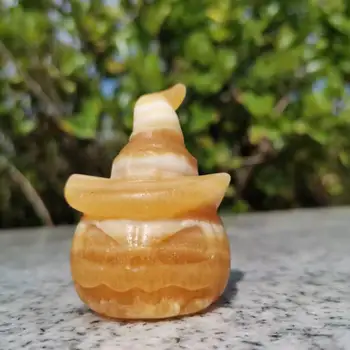 Dabas Zelta saldēti akmens Cirsts Ķirbju Galvaskausa Halloween Dizaina Rotaslieta