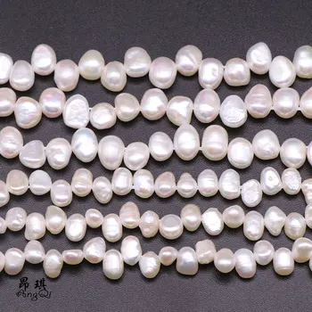 Dabiskā Saldūdens Kultivētās Pērles, Pērlītes 6-8mm Dabas Izcelt Baroka Pērles Rotaslietas Pieņemšanas DIY Kaklarota 15Inches Daļa