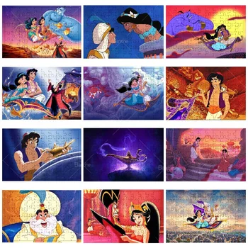 Disney Aladdin Retro Filmu 1000PCS Puzles Puzzle Spēle Bērniem, Piemēram, Koka Mozaīkas Multfilmas Sižetu Par Draugiem Dāvana, Istaba Galda Rotājumu