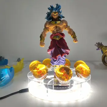 Dragon Ball Z Broly Anime Attēls DIY noteikta Modeļa LED 20cm PVC Rotaļlietas Rīcības Figurālām Broli Kolektora Statuetes DBZ Goku Lelle Statuja