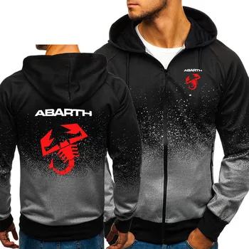 Hoodies Vīriešiem Abarth Auto Logo Drukāt Gadījuma HipHop Harajuku Gradientu, krāsu Kapuci Vilnas sporta Krekli rāvējslēdzēju Jaka Cilvēks Apģērbi