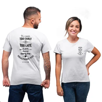 Ir Veselīgāko Jums T-krekls Unisex Vēstuli abpusējā Drukā Sieviešu Apģērbu Modes Harajuku Pāris Krekls Balts Melns Tops