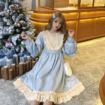Japāņu Kawaii maiga meitene vēja Lolita kleita mazo melno kleitu sieviešu pavasara 2019 jauns ikdienas cute princese kleita