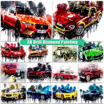Jauns 5D AB Dimanta Krāsošana Superauto DIY Diamont Izšuvumu Krāsu, Mākslas Pilnu Kvadrātveida/Apaļā Mozaīkas Automašīnām Cross Stitch Mājas Apdare