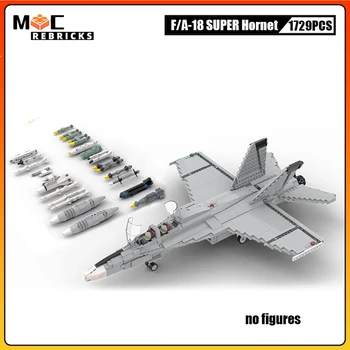 Km WW2 Militārās Flotes ASV F/A-18 SUPER Hornet Smagā Kuģa Saliktas Cīnītājs Celtniecības Bloki, Komplekts, Modelis Ķieģeļu Rotaļlietas Zēniem Rotaļlietas