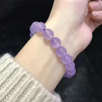 Koraba Smalkas Rotaslietas Ķīnas Dabas Patiesu Purple Lavender Jade Apaļas Pērles Aproce Rokassprādze Bezmaksas Piegāde