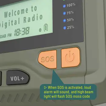 LCD Ekrāna Saules Avārijas Radio Puses Kloķvārpstas Power Bank Laika Prognoze