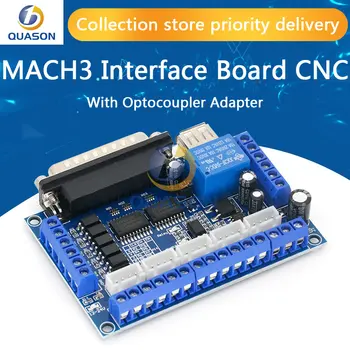 MACH3 Saskarnes panelis, CNC 5-Ass Ar Optocoupler Adapteris Stepper Motor Vadītāja + USB kabelis