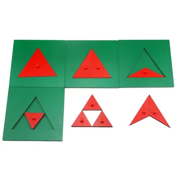 Monterssori Matemātikas Rotaļlietas Koka Trijstūri Sadalīšanās Puzzles Ģeometrisko Trīsstūris Izziņas Rotaļlietas Bērniem Agrīnā Pirmskolas Mācību
