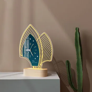 Radošā Galda Pulkstenis ar Nakts Gaismu Luksusa Moderna Dizaina Galda Skatīties Mājas Dekoru Klusums Horloge USB Kabeli Bezmaksas Piegāde
