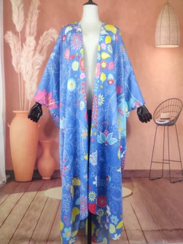 Salds Bohēmijas Vasaras Zīda Iespiesti Zaudēt Sieviešu Peldkostīmi uz Augšu Gadījuma Kuveita Modes Dāma Ilgi Kimonos