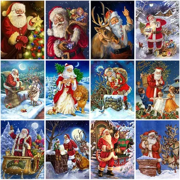 Santa Claus DIY 5D Dimanta Glezniecības Pilnībā Kārta Sveķu Karikatūra Dimanta Izšuvumi Krustdūrienā Komplekti Ziemassvētku Dāvanu, Mājas Dekoru