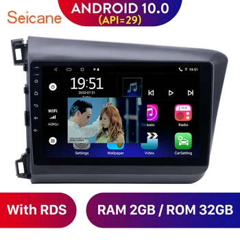 Seicane 9 collu Android 10.0 2+32G Auto Radio Stereo Multimedia Player 2012. - 2015. gadam Honda Civic GPS Navigācijas ar WIFI RDS IPS