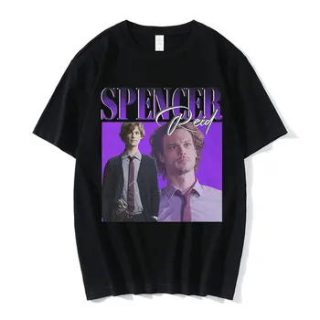 Spencer Reid Grafiskais Izdrukāt T-Krekli Vīriešu Modes Hip Hop Lielgabarīta T-krekls Topi Harajuku Vintage Īsām Piedurknēm T Krekls Streetwear