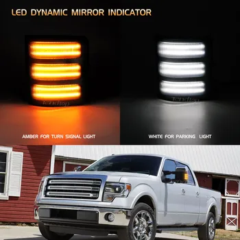 Switchback LED Dinamiskais Pagrieziena Signāla Pusē Ārējie Spoguļi Indikators Lampas 2008-2016 Ford F250 F350 F450 F550 Super Duty