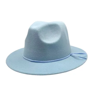 Tīrtoņa krāsu Sieviešu Fedora Cepuri Vīriešiem Platām Malām, Vilnas Džeza Filca Cepures Panama Trilby Klp Tendence Spēlmanis Cepuri Vairumtirdzniecība