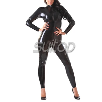 pielāgota klasiskā lateksa catsuit ar sānu zip, lai viduklis(aizmugurē)sieviete gumijas ķermeņa tērpi SUITOP